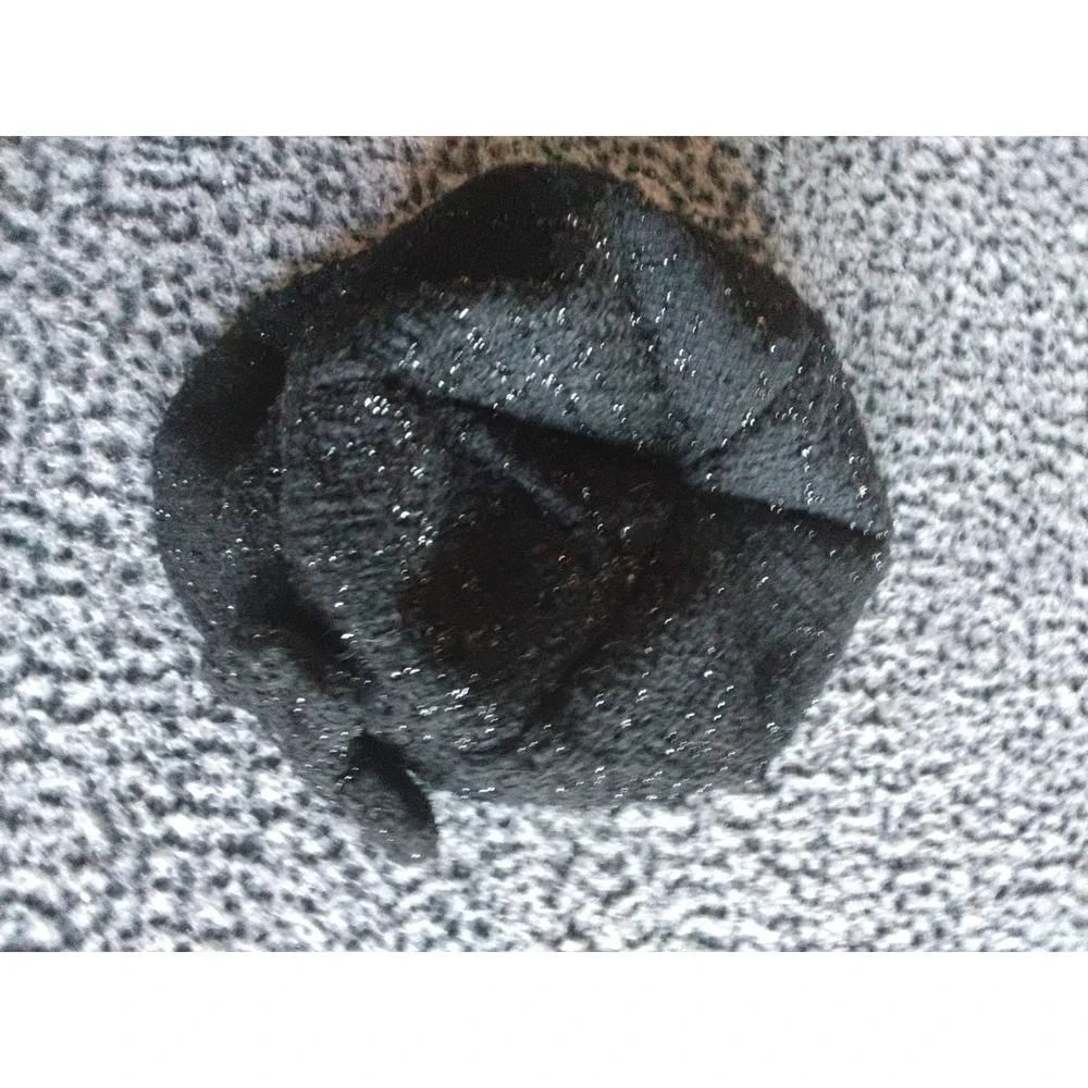 Black Metallic Sparkle Boucle Newsboy Cap Lined Winter Fashion Hat One Size